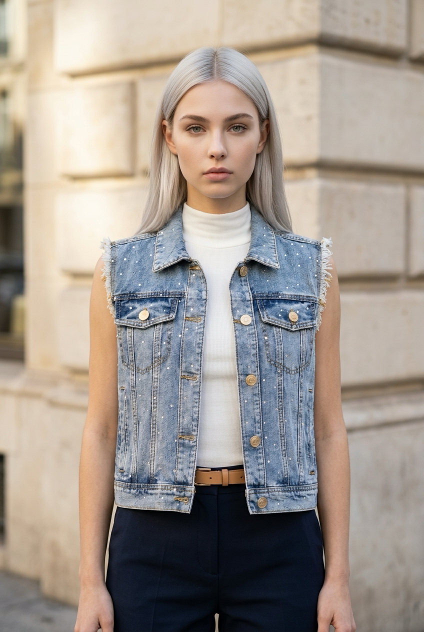 Denim Dazzling Vest