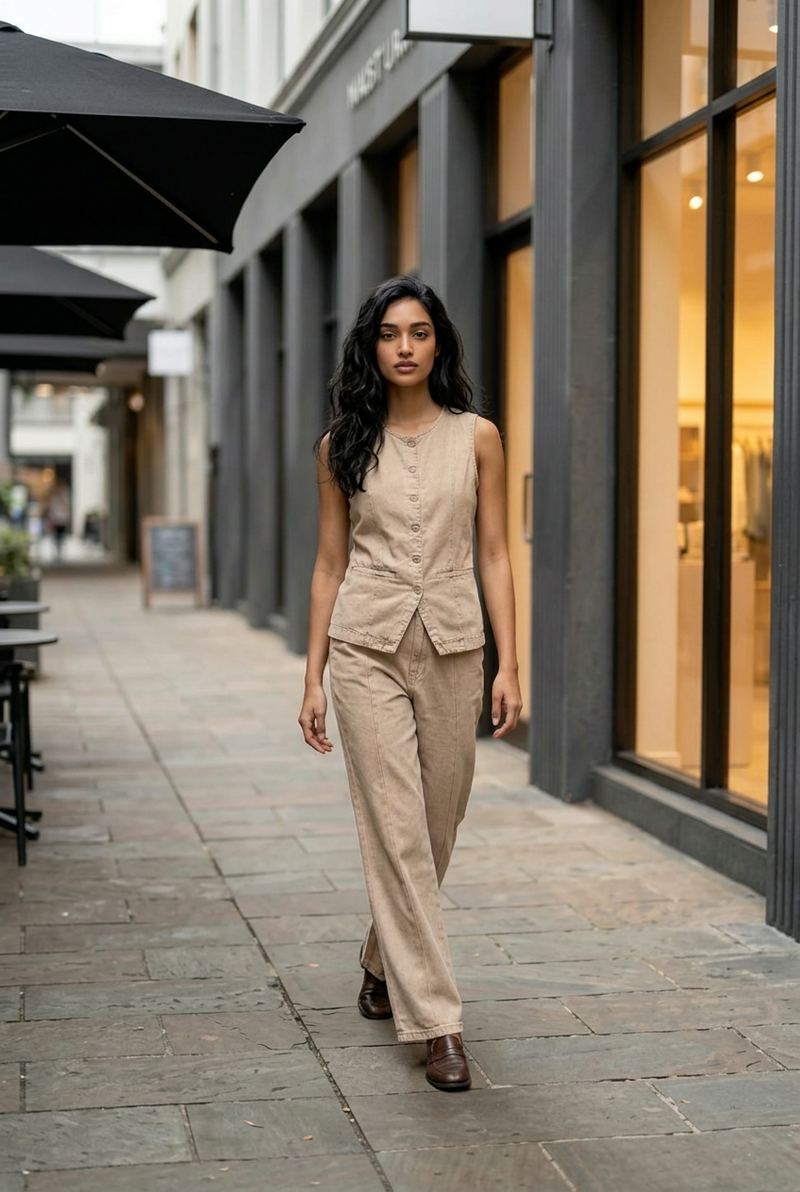Vienna Khaki Vest Top