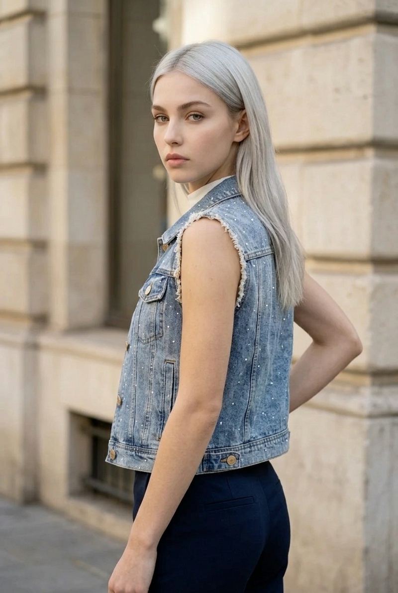 Denim Dazzling Vest