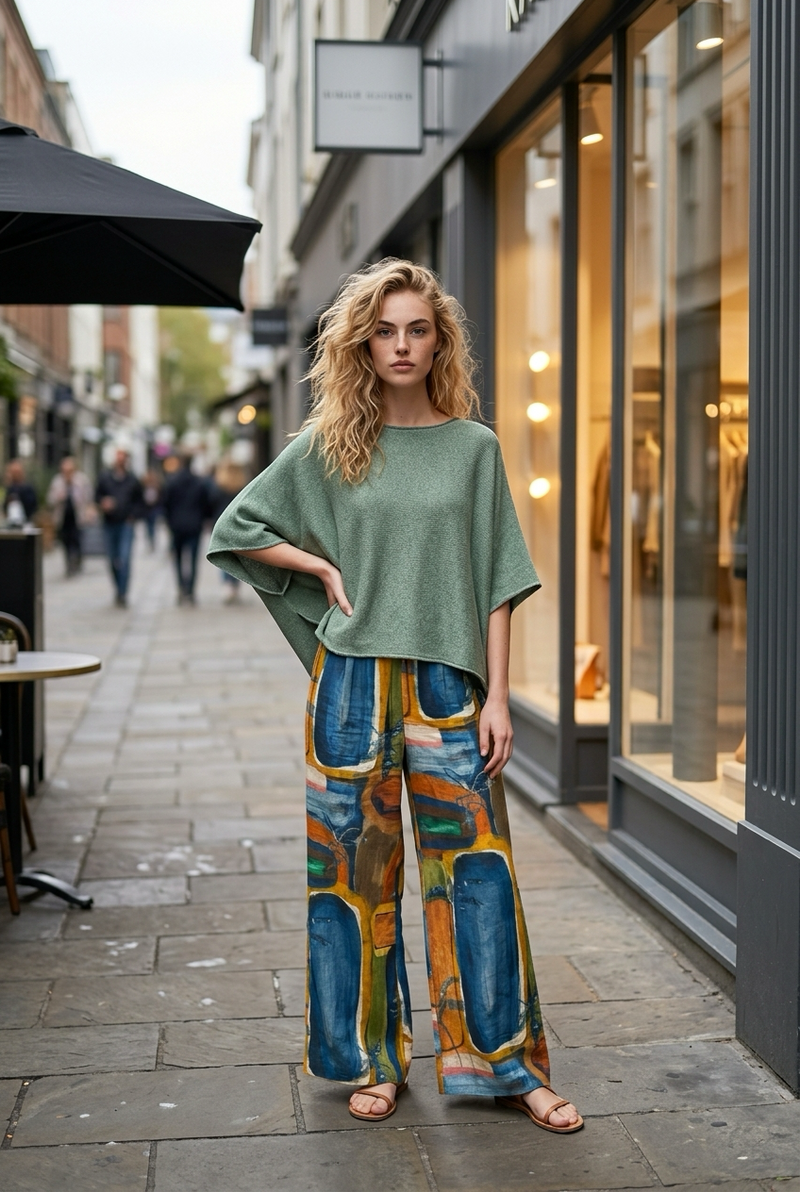 Grania Green Dolman Knit Top